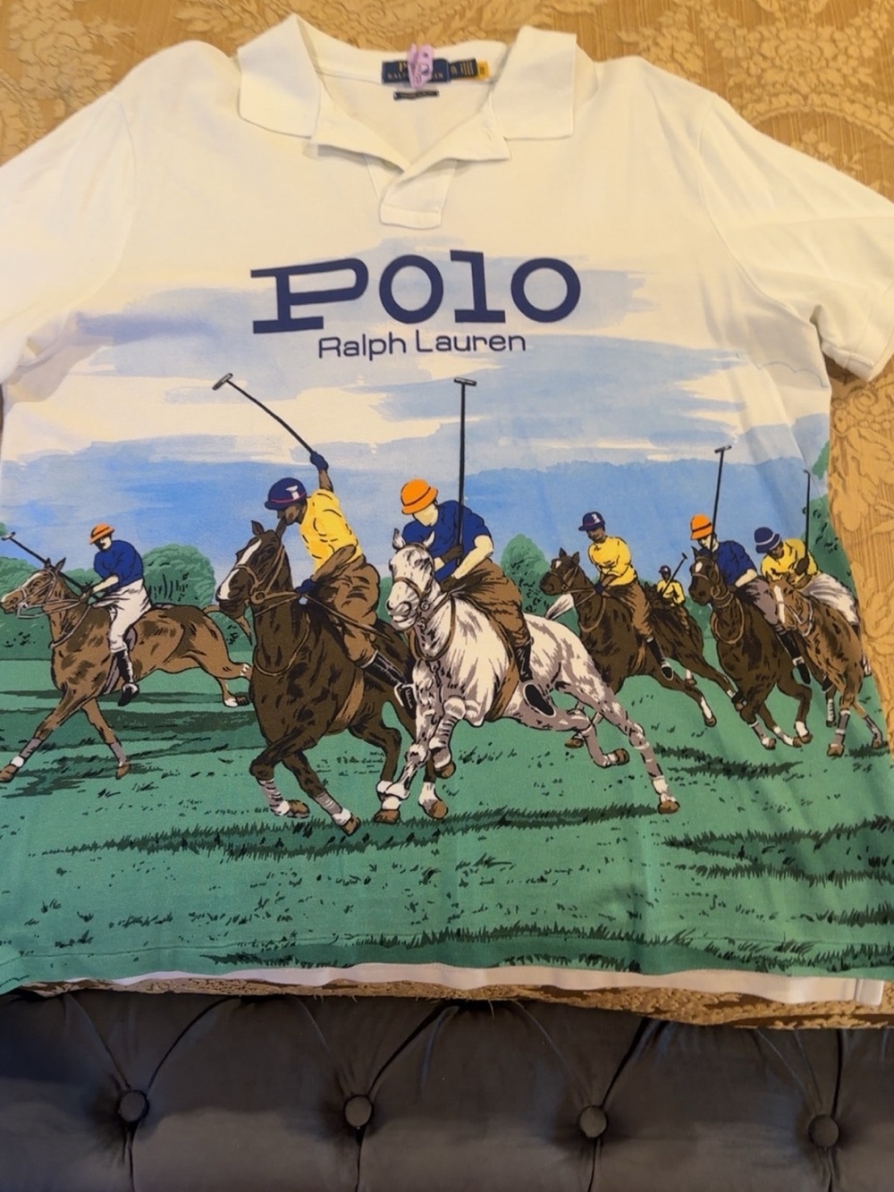 Polo by Ralph Lauren White Polo Shirt with Polo Players Graphic
